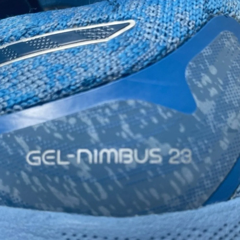 ASICS Gel-Nimbus 23 Women’s Blue Knit Athletic Shoes